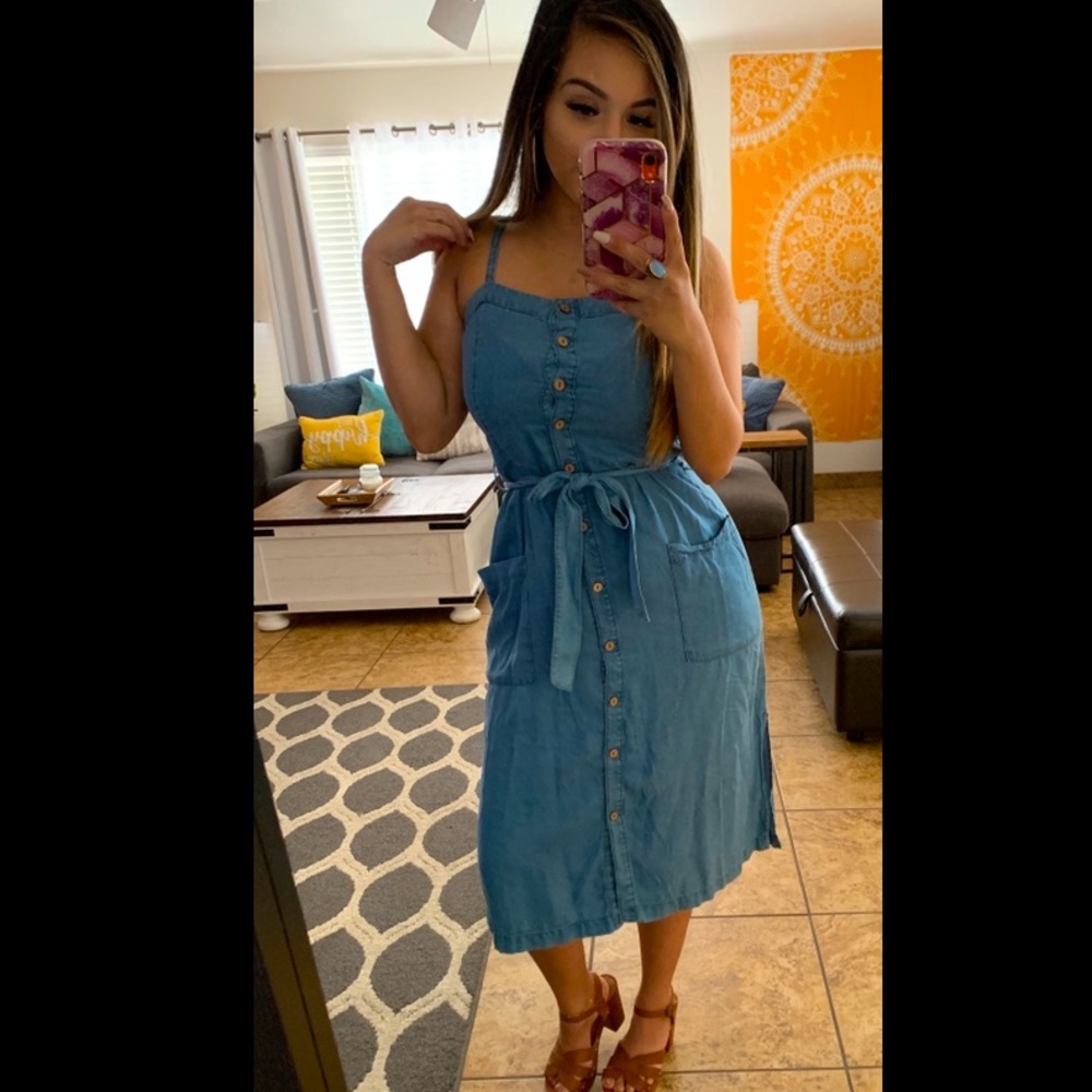 Fashion Nova Denim Midi Dress